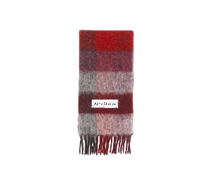 Buy Acne Studios Mohair Checked Scarf Red Black at Sasom – Authentic and Ready to Ship