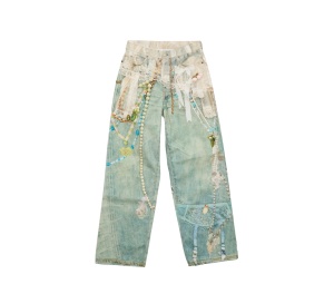 Buy Acne Studios Cut Off Jeans White Green at Sasom – Authentic and Ready to Ship
