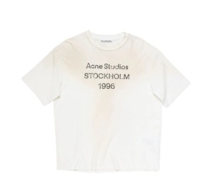 Buy Acne Studios Logo T-Shirt - Relaxed Fit Dusty White at Sasom – Authentic and Ready to Ship