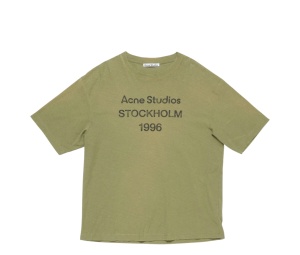 Buy Acne Studios Logo T-Shirt Relaxed Fit Olive Green at Sasom – Authentic and Ready to Ship