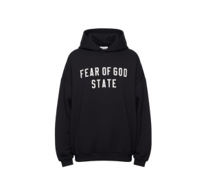Buy Fear of God Essentials 90s Fit Fleece Hoodie Black at Sasom – Authentic and Ready to Ship