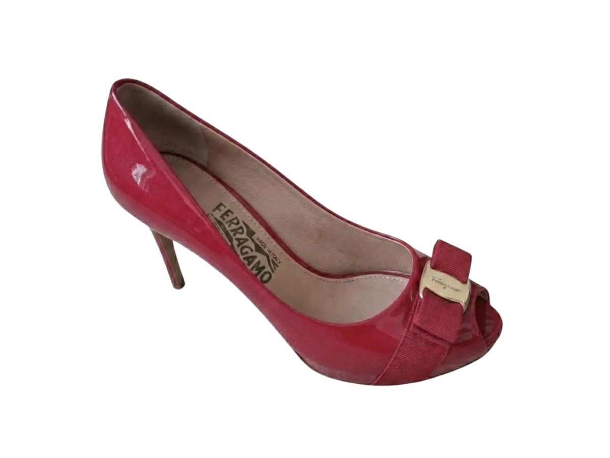 Buy Ferragamo Peep-Toe High Heels Red (Women's) at Sasom – Authentic and Ready to Ship
