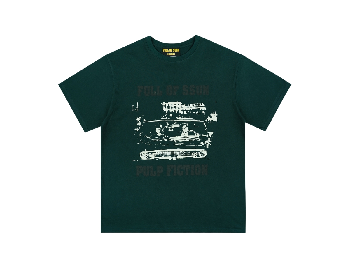 【FULL OF SSUN】PULP FICTION Drive T-shirts(Dark Green)R6016 Full of Ssun Pulp Fiction Drive T-shirts (Dark Green)