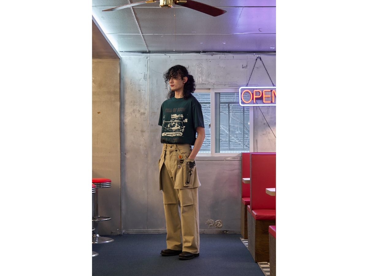 ★FULL OF SSUN★PULP FICTION Drive T-shirts★Dark Green★ Full of Ssun Pulp Fiction Drive T-shirts (Dark Green)