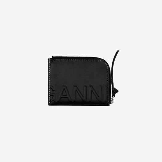 Buy Ganni Banner Card Holder Black at Sasom – Authentic and Ready to Ship