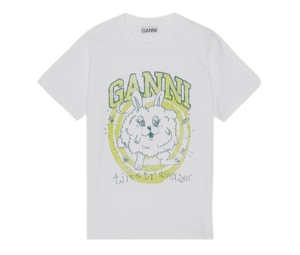 Ganni Relaxed Bunny T-Shirt Bright White