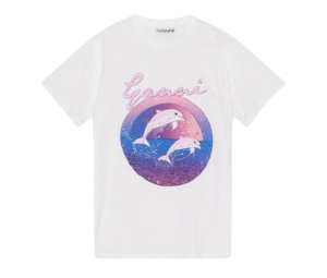 Ganni Relaxed Dolphin T-Shirt Bright White