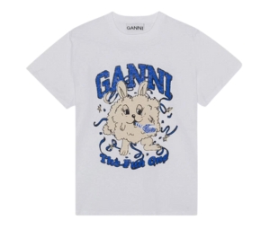 Ganni Relaxed Fun Bunny T-Shirt Bright White