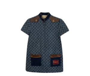 Buy Gucci Logo Print Denim Dress Blue at Sasom – Authentic and Ready to Ship