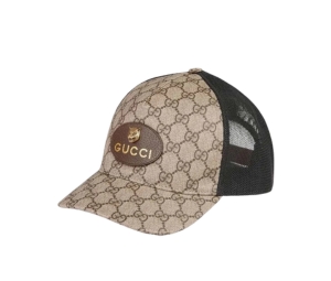 Buy Gucci GG Supreme Baseball Hat With Feline Head Light Brown at Sasom – Authentic and Ready to Ship