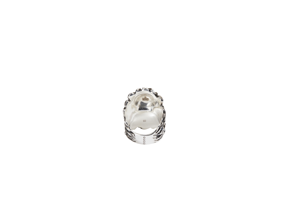 Gucci Gucci Lion Head Ring With Crystal Silver - view 2