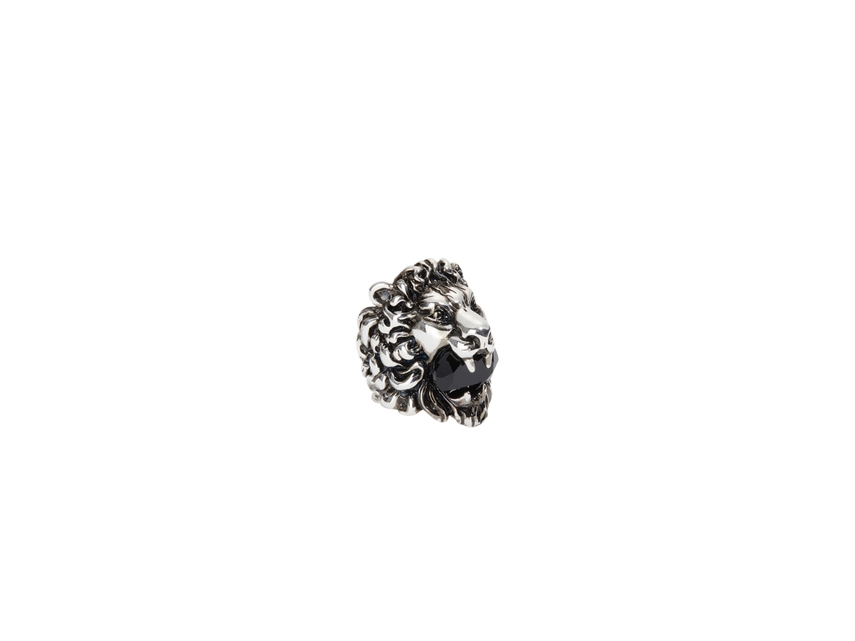 Gucci Gucci Lion Head Ring With Crystal Silver - view 3