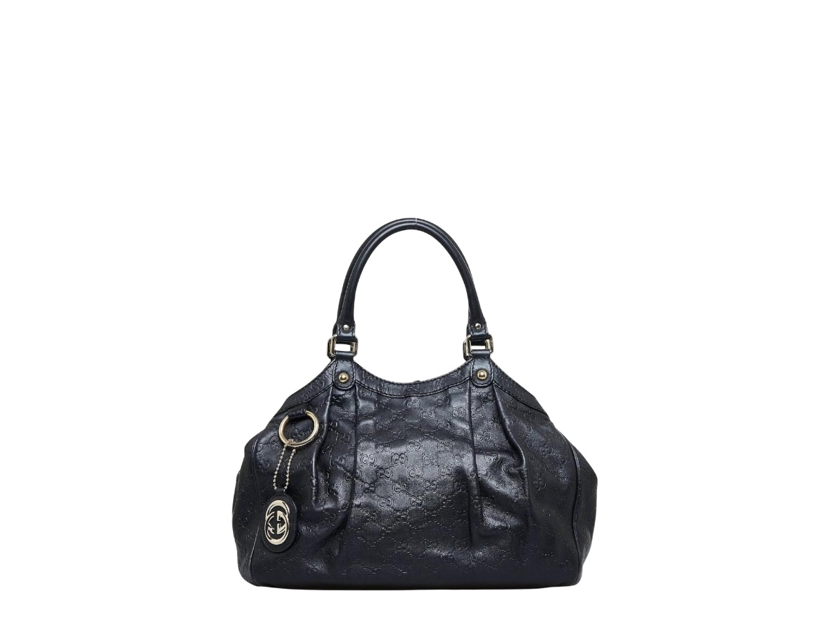Gucci Sukey Tote Bag Guccissima Leather Black | ของแท้