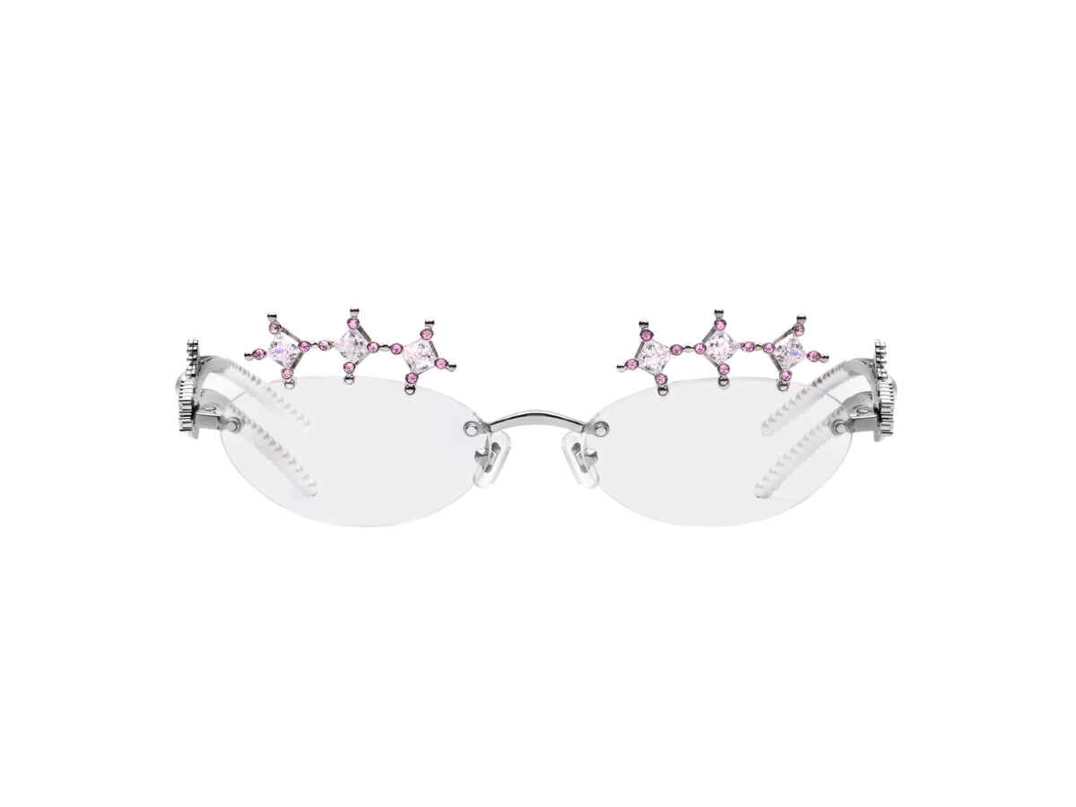 Gentle Monster Briolette 02 In Silver Metal Frame With Clear Lenses