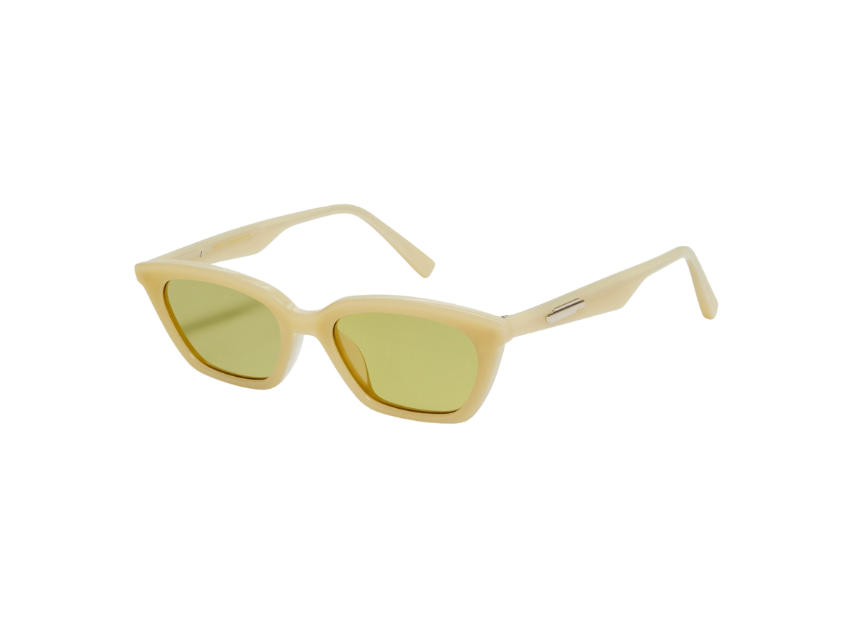 Gentle Monster Loti Y1 Sunglasses In Olive Lenses With Silver Metal