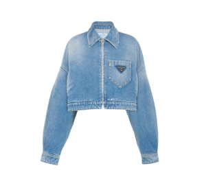 Buy Prada Cropped Organic Denim Mid Blue Jacket (W) at Sasom – Authentic and Ready to Ship