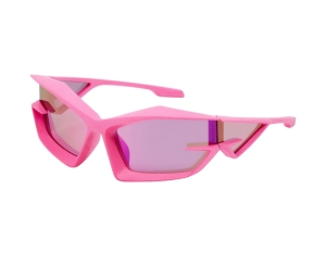 Givenchy Giv Cut Unisex Sunglasses GV40049I-73Y-69 In Pink 3D Printed Nylon Frame-4G Shaped With Pink Lenses