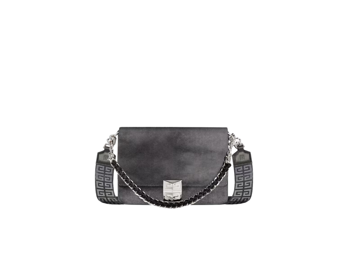 Givenchy Medium 4G Bag In Washed Denim With Chain and Silvery 
