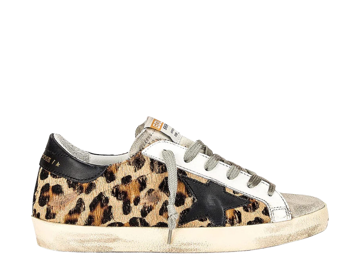 Golden goose clearance leopard superstar sneakers