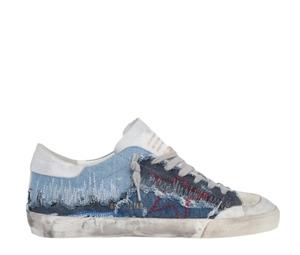 Golden Goose Superstar Sneakers White Electric Blue Silver Tab