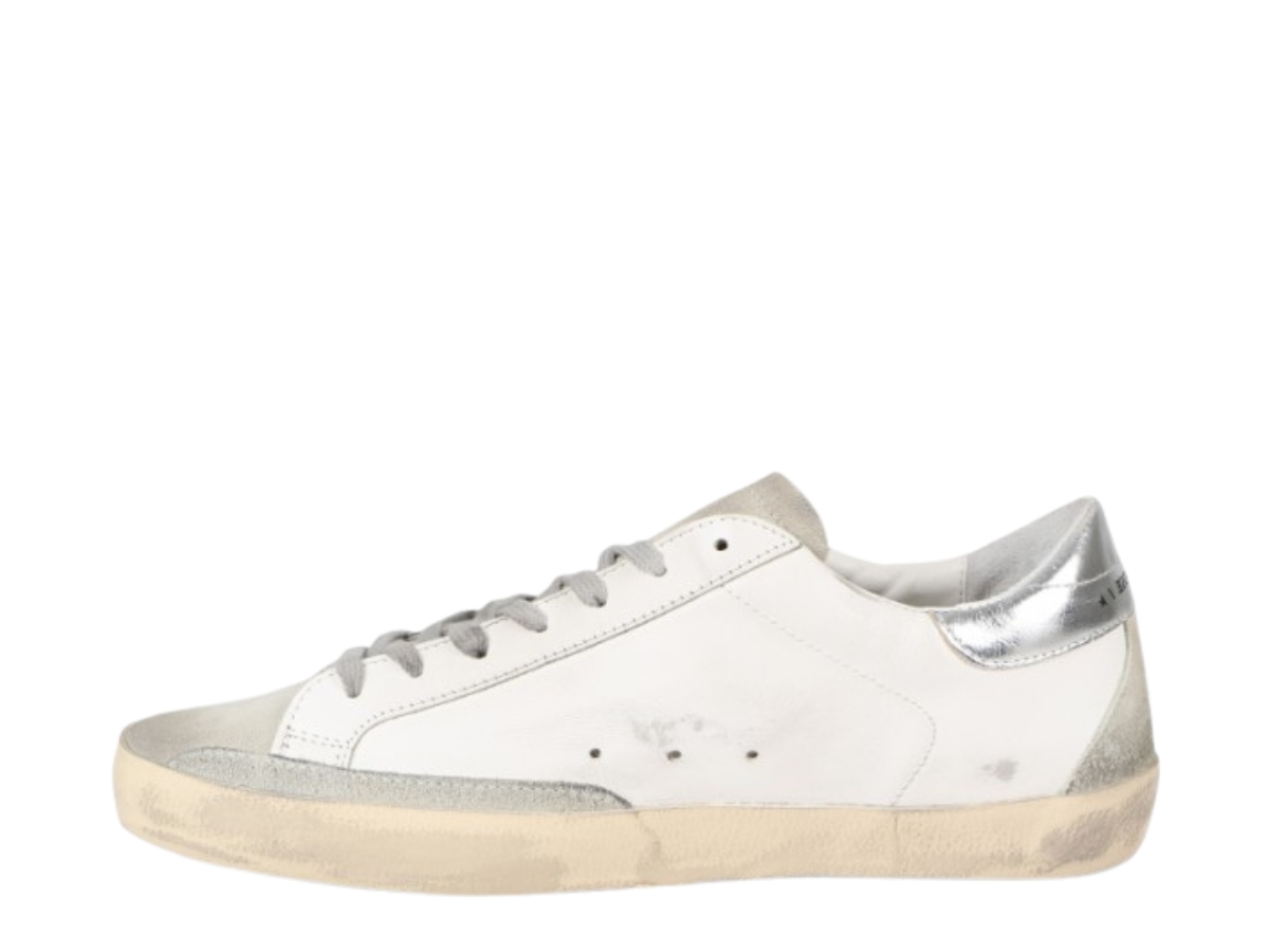 ★Golden ★ Superstar Blue Tab Sneakers White Silver GM Men's Super-Star with suede star and blue heel tab