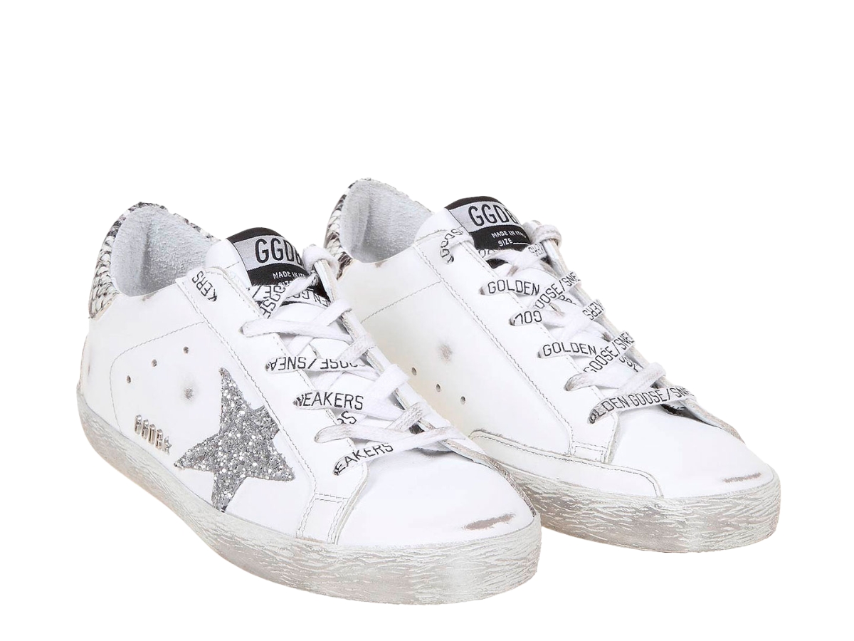 Superstar white silver clearance glitter