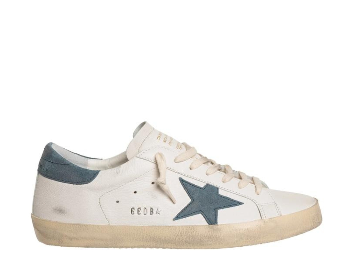 Super-Star With Gold Glitter Star And Ice-gray Suede Inserts