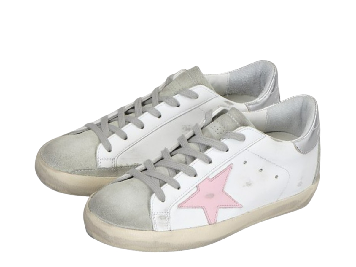 Golden Goose Superstar Sneakers White Pink Silver Heel Tab (W)