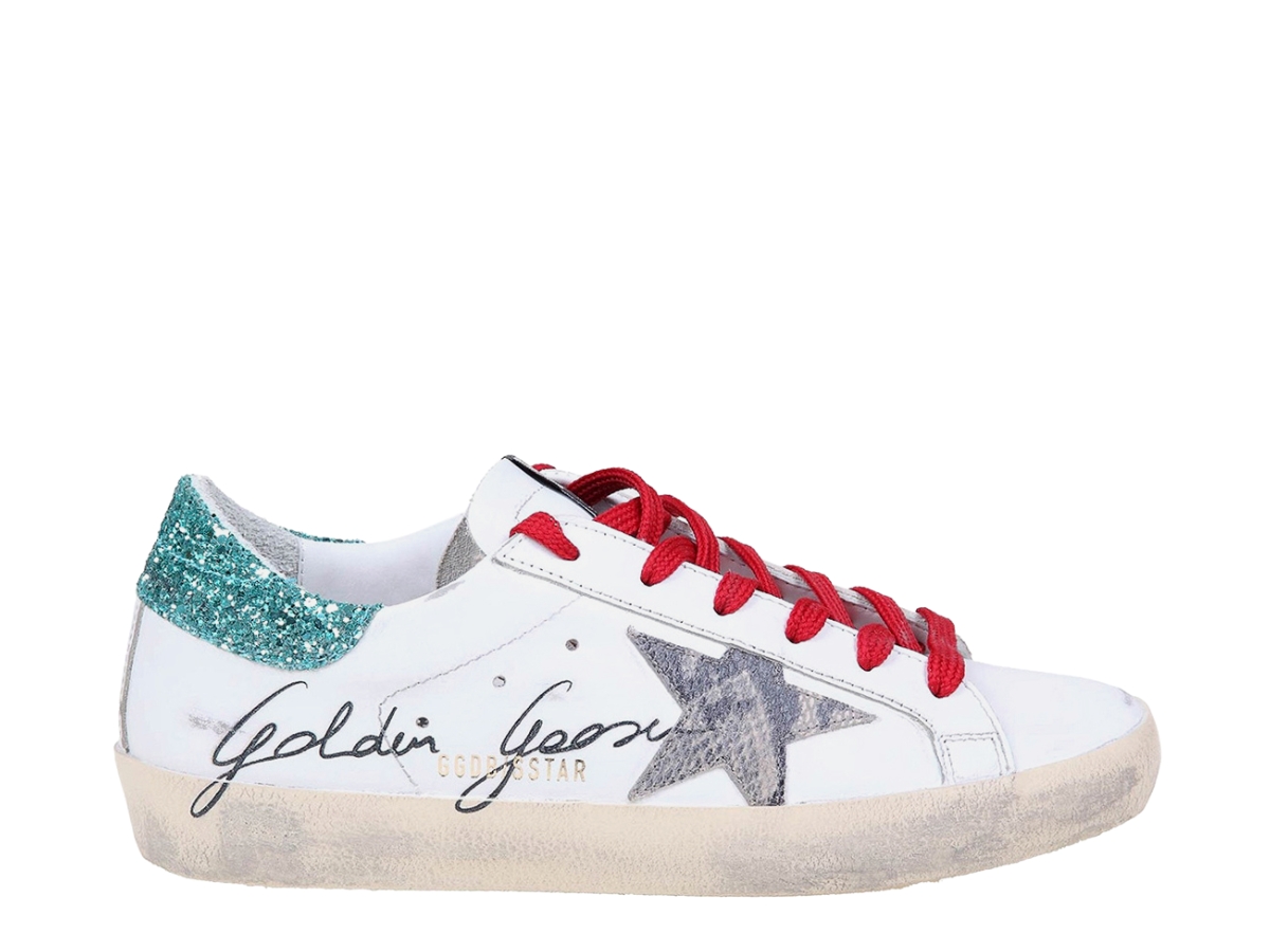 Golden goose sales green glitter