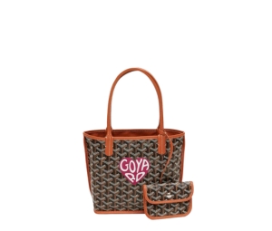 Buy Goyard Anjou Mini Bag In Chevroches Calfskin And Goyardine Canvas Black Tan With Oversized Dark Pink Heart at Sasom – Authentic and Ready to Ship