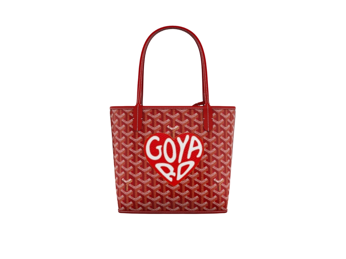 ANJOU MINI BAG 20 IN RED ORANGE GOYARDINE CANVAS AND CALFSKIN