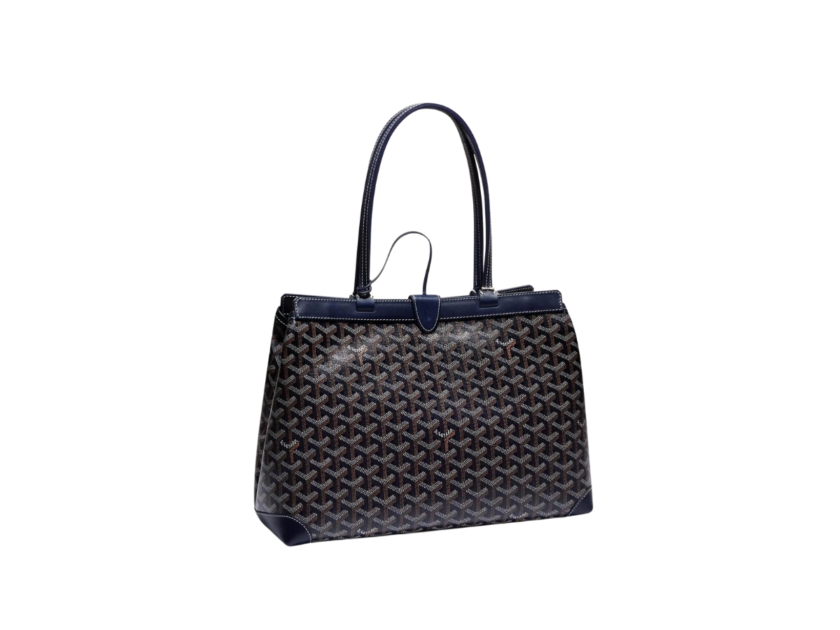 BELLECHASSE BIAUDE PM BAG 36 IN BLUE GOYARDINE CANVAS AND CALFSKIN TRIM main image 0