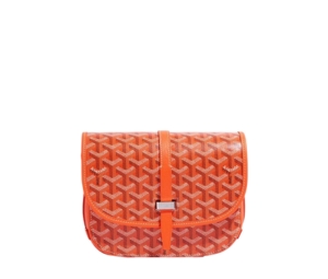 Goyard Belvedere PM Bag In Goyardine Canvas And Decize Taurillon Leather With Palladium Hardware Orange
