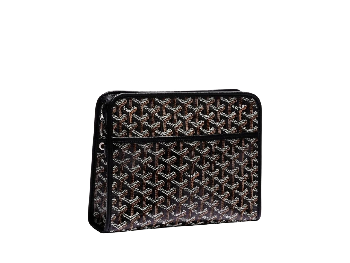 Goyard Brown And Black Goyardine Canvas And Chevroches Calfskin Jouvence MM Toiletry  Bag Silver Hardware Available For Immediate Sale At Sotheby's