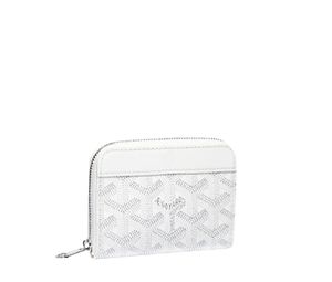 MATIGNON MINI WALLET 11 IN WHITE GOYARDINE CANVAS AND CALFSKIN