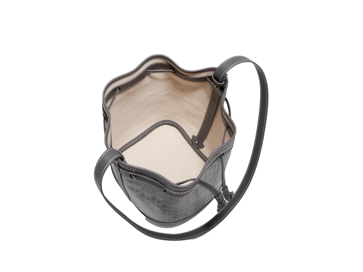Goyard Goyardine Petit Flot Bucket Grey Canvas & Leather Shoulder Crossbody  Bag