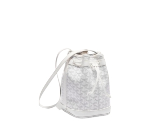 Goyard Petit Flot Bucket Bag In Goyardine Canvas-Chevroches Calfskin With Palladium Hardware White
