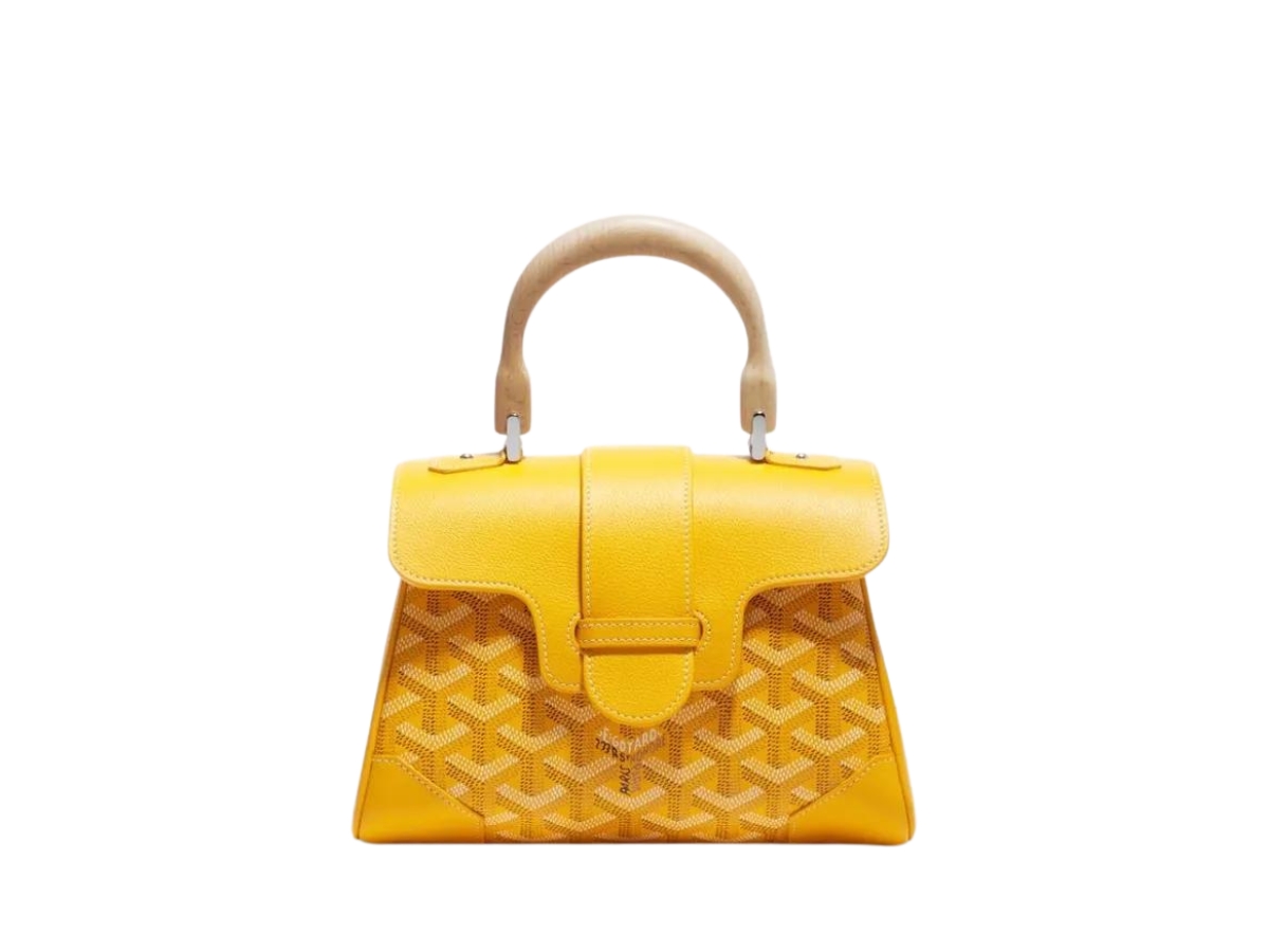 SAIGON SOUPLE BAG 34 IN YELLOW GOYARDINE CANVAS AND CALFSKIN