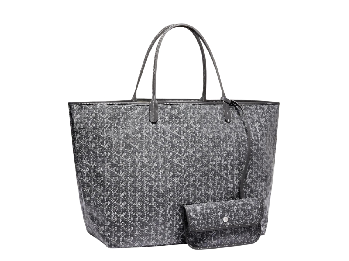 Goyard, Bags, Goyard Grey Goyardine Canvas And Chevroches Calfskin Saint  Louis Pm Tote