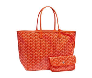 Goyard Saint Louis GM Bag In Goyardine Canvas-Chevroches Calfskin With Palladium Hardware Orange