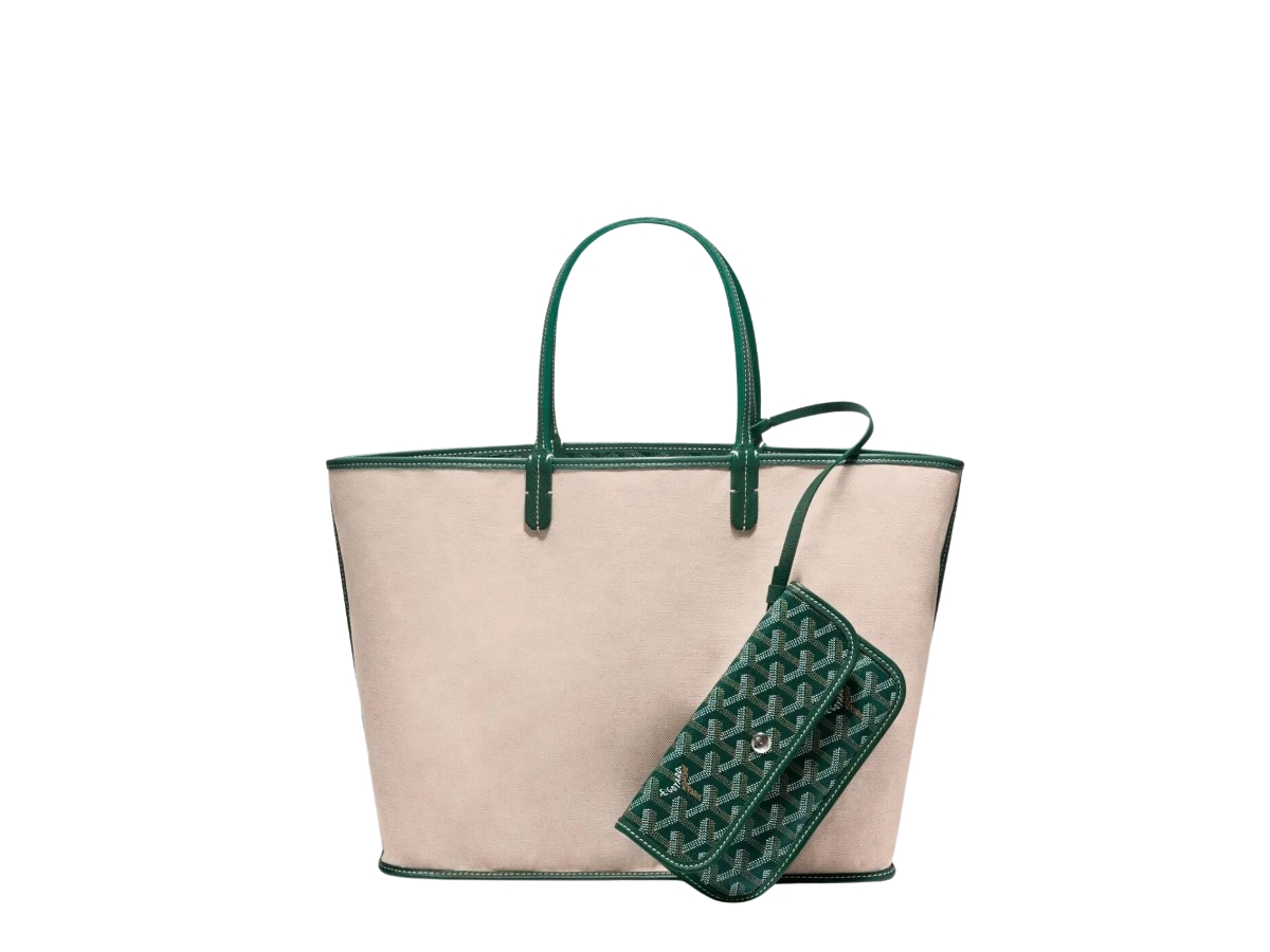 Goyard, Bags, Authenticated Goyard St Louis Pm Green Tote With Pouch