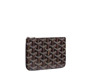 Goyard Senat Mini Wallet In Goyardine Canvas And Chevroches Calfskin With Palladium Black