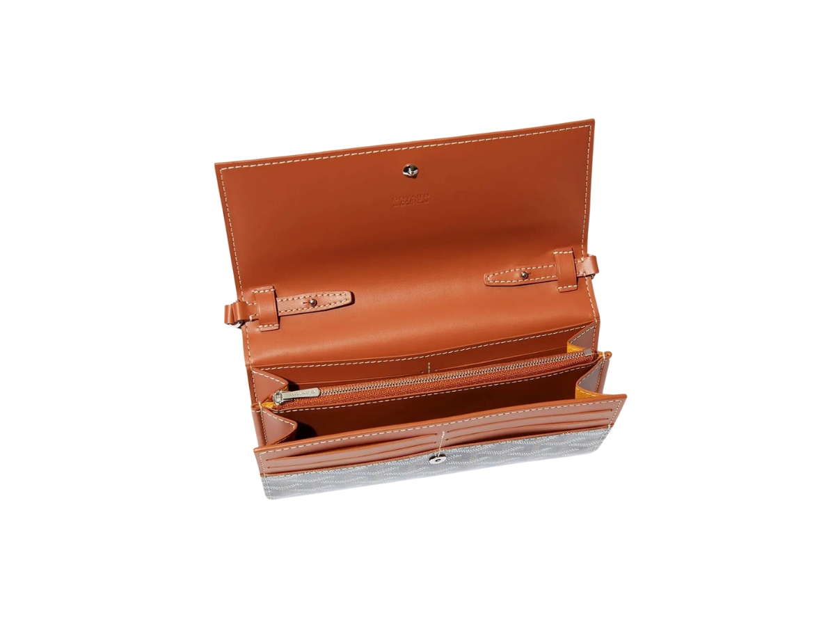 SAINT-GABRIEL WALLET 12 IN TAN CALFSKIN AND BLACK GOYARDINE CANVAS