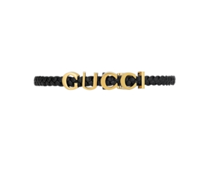Buy Gucci 'Gucci' Necklace In Black Leather With Gold Metal Hardware at Sasom – Authentic and Ready to Ship