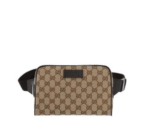 Gucci Belt Bag In Beige And Ebony GG Supreme Canvas