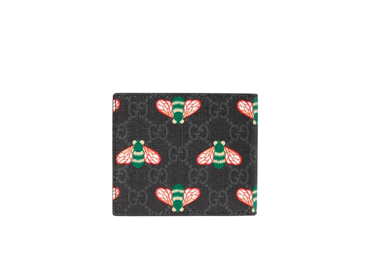 SASOM bags Gucci Bestiary GG Supreme Wallet With Bees With Black Leather Trim Black Check the latest price now