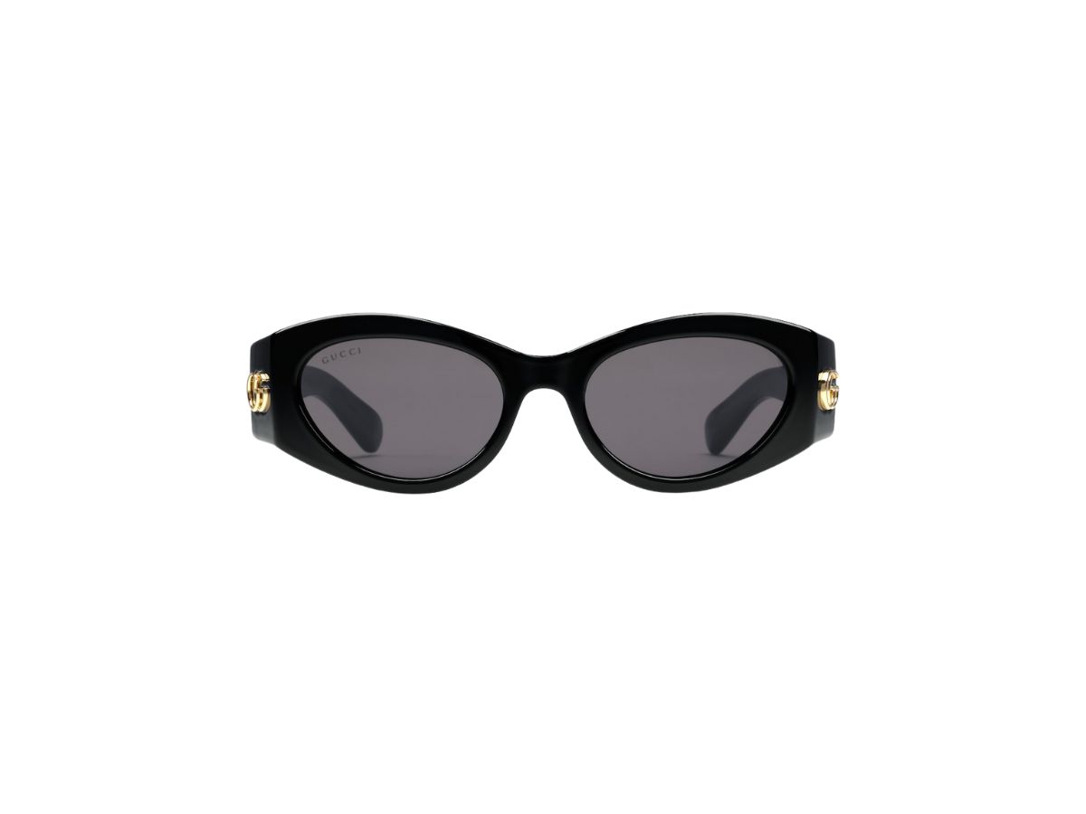 Gucci Cat-Eye Frame Sunglasses In Shiny Black Acetate Frame  display picture 1