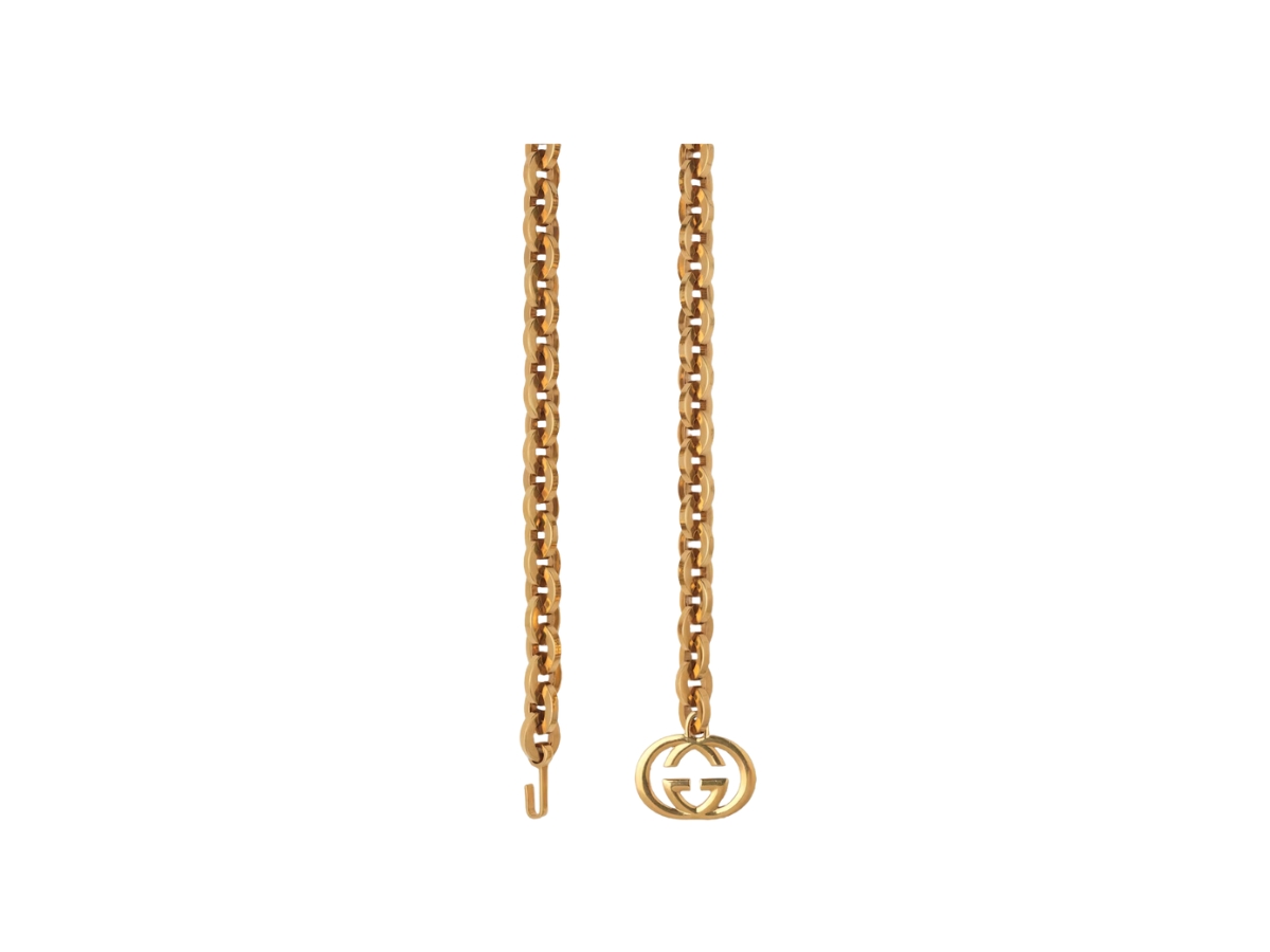 Gucci Chain Belt In Gold-Toned Metal Chain With Interlocking G Charm