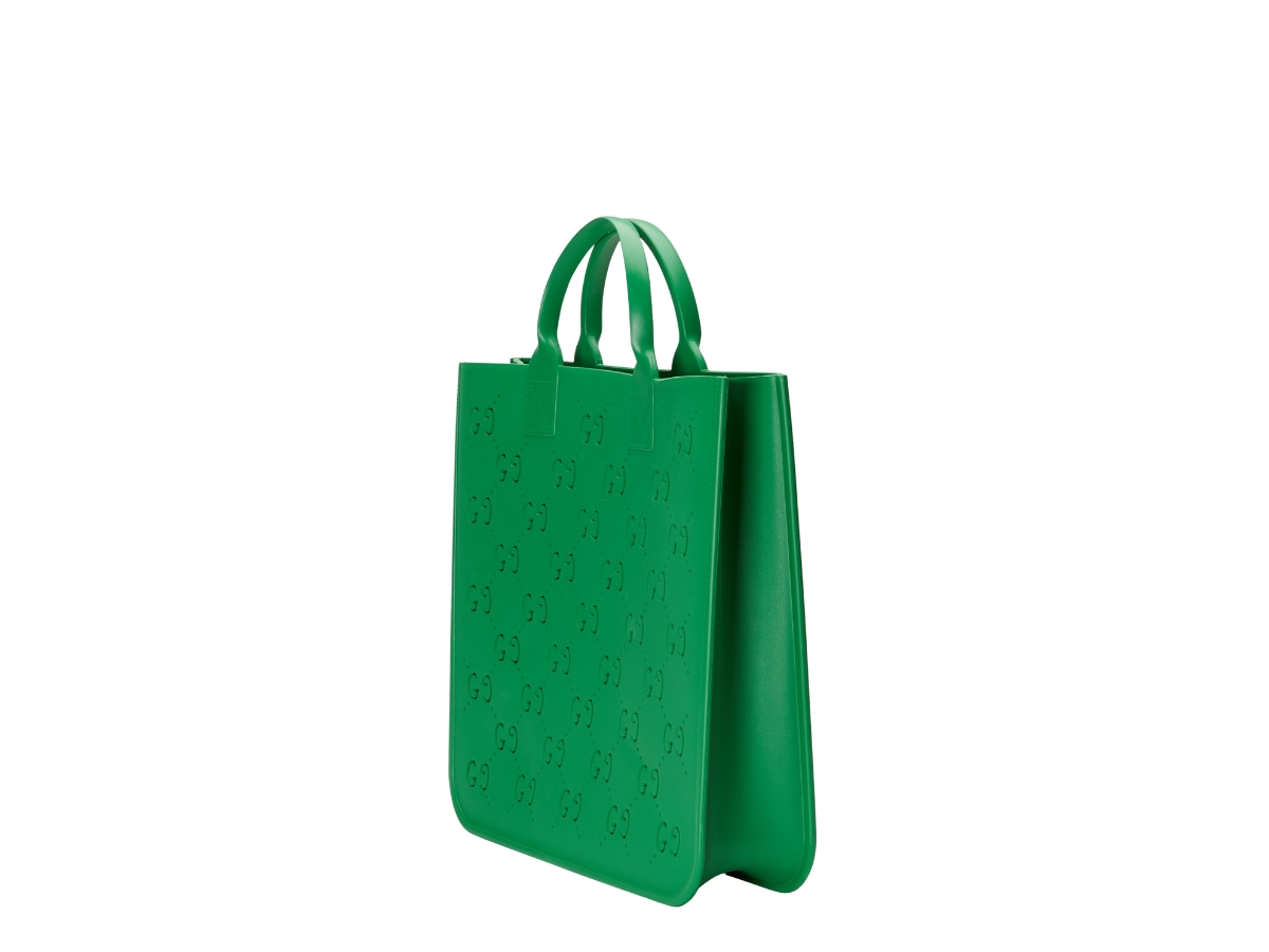 Children's GG tote bag in green rubber