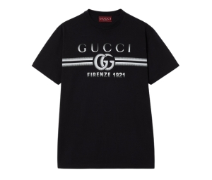 Buy Gucci Cotton Jersey T-Shirt With Gucci Print Black at Sasom – Authentic and Ready to Ship